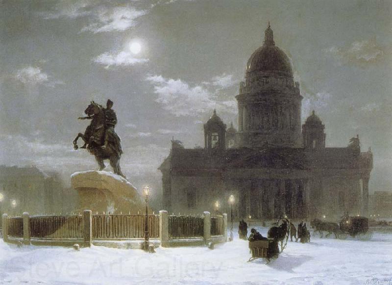 Vasily Surikov Monument to Peter the Great on Senate Squar in St.Petersburg Spain oil painting art